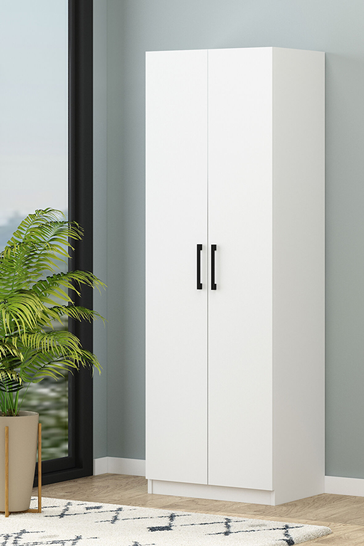 Tiba Erzak Dolabı 4 Raflı 180 cm Çok Amaçlı Dolap Banyo Dolabı Beyaz