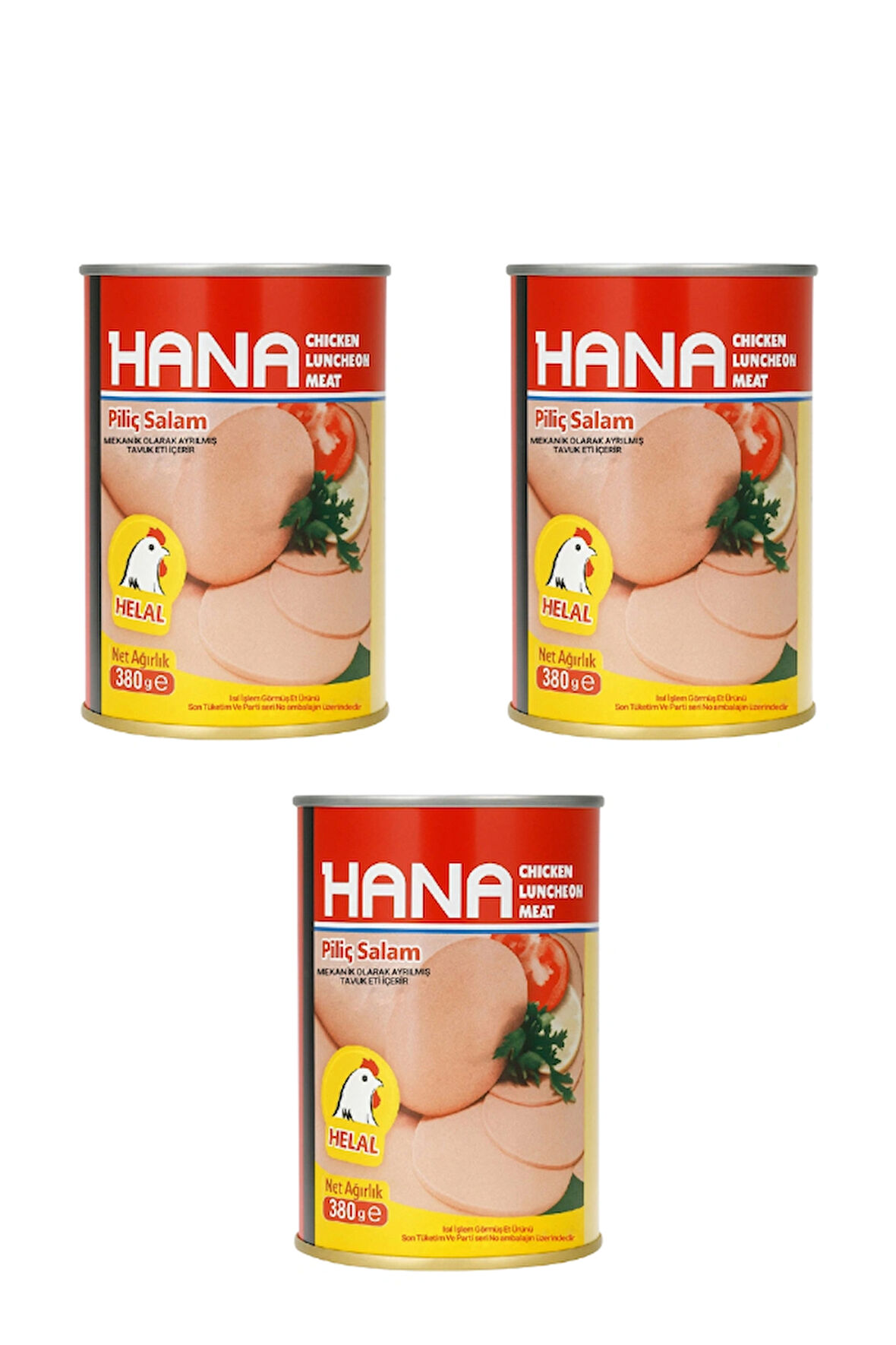 Hana Konserve Piliç Salam 380 g x3 Adet