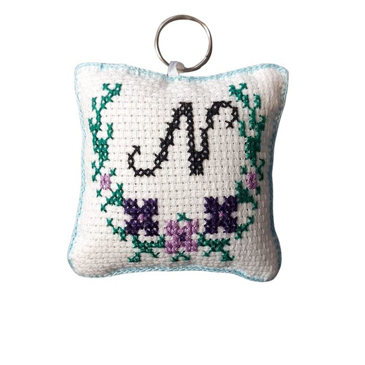 Uretti - Sibel 2453 5702 El Yapımı N Harfi Kanaviçe Anahtarlık