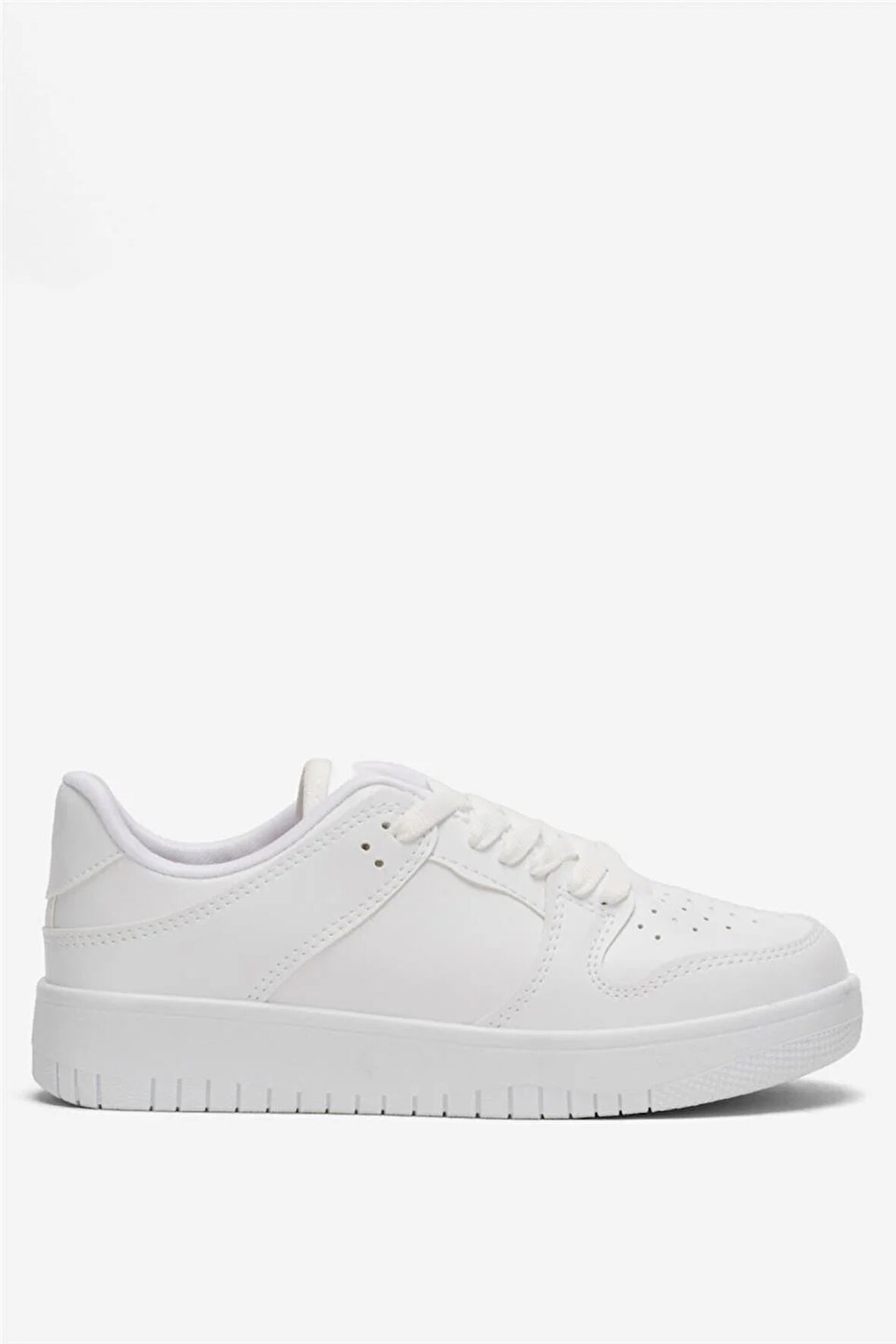 Unisex Bağcıklı Spor Sneaker Ayakkabı BEYAZ - BEYAZ