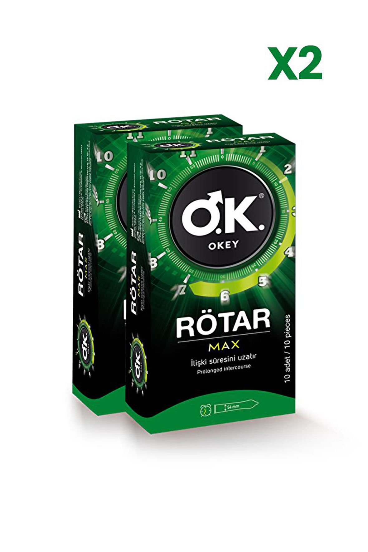 Okey Rötar Max Prezervatif 10'lu x2 Adet