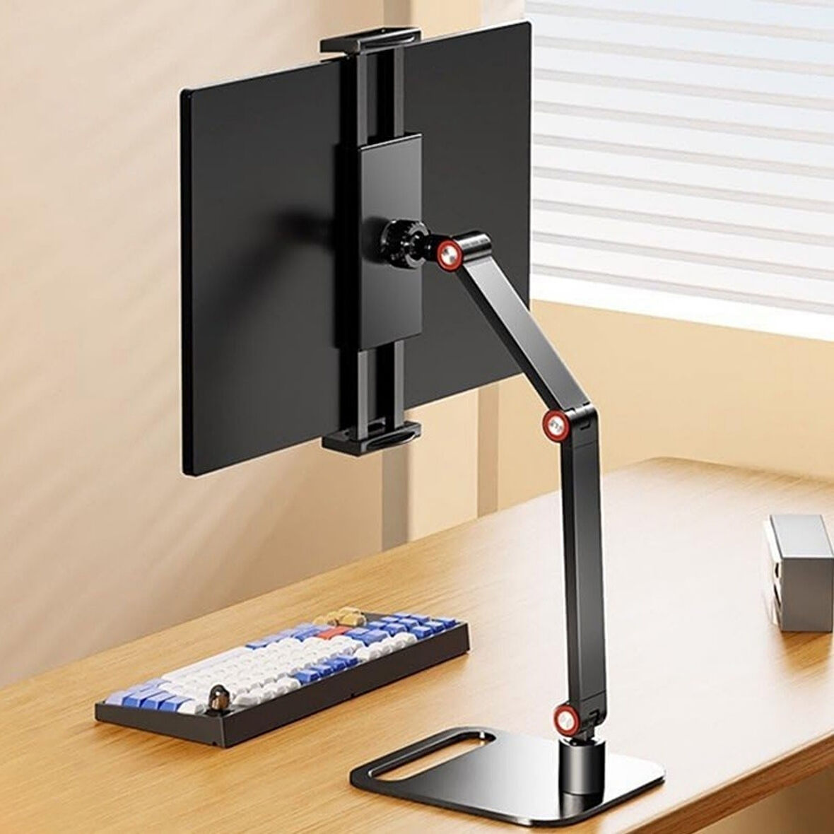 TriLine Monitör Tablet iPad Telefon Tutucu 12-16 İnç Universal Metal 360° Derece Döner Stand