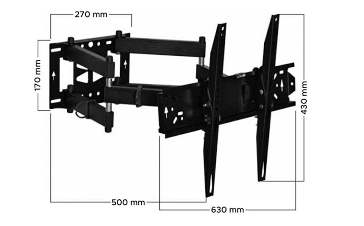 SEG 65'' İle Uyumlu Hareketli Katlanabilir Duvar Askı Aparatı- Kaliteli