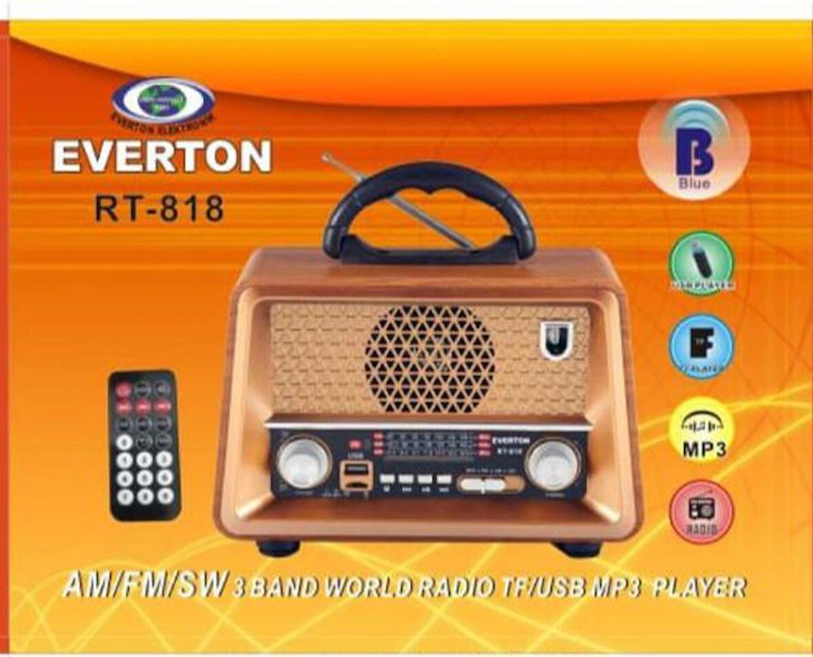 Everton RT-818  Bluetooth-USB-SD-FM Nostaljik Radyo