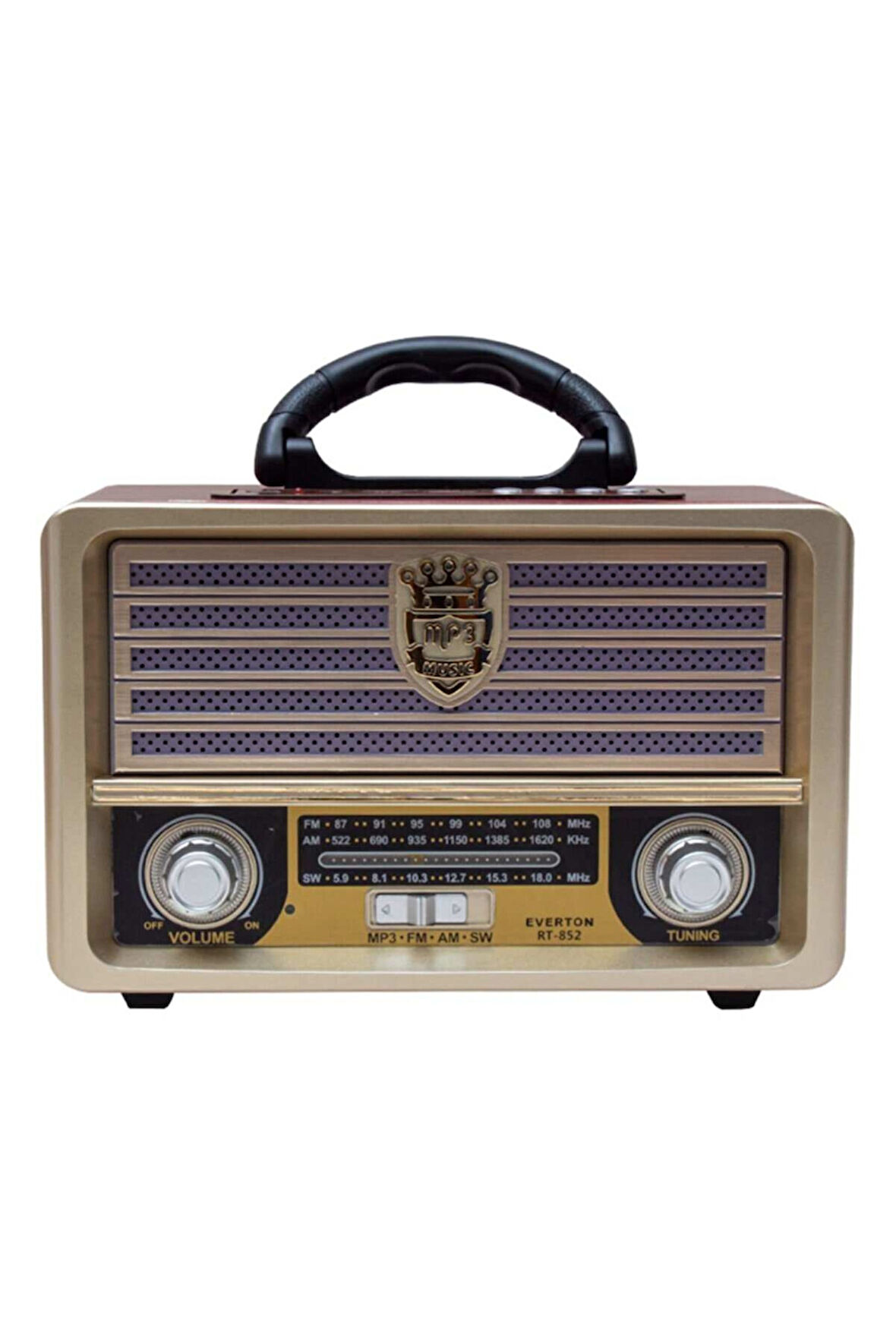Everton Rt-569  Bluetooth Fm-Usb-Tf-Aux Güneş Enerjili Şarjlı Nostaljik Radyo