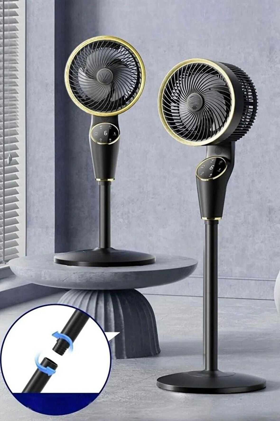 Vantilatör 180 Derece Dönebilen Fan Ayarlanabilir Hareketli Kumandalı Sessiz Vantilatör Güçlü Hava