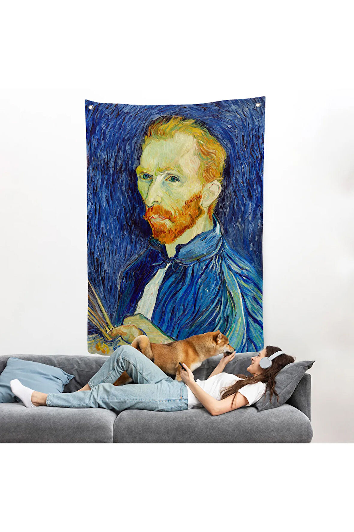 Vincent van Gogh - Otoportre Duvar Örtüsü-7456