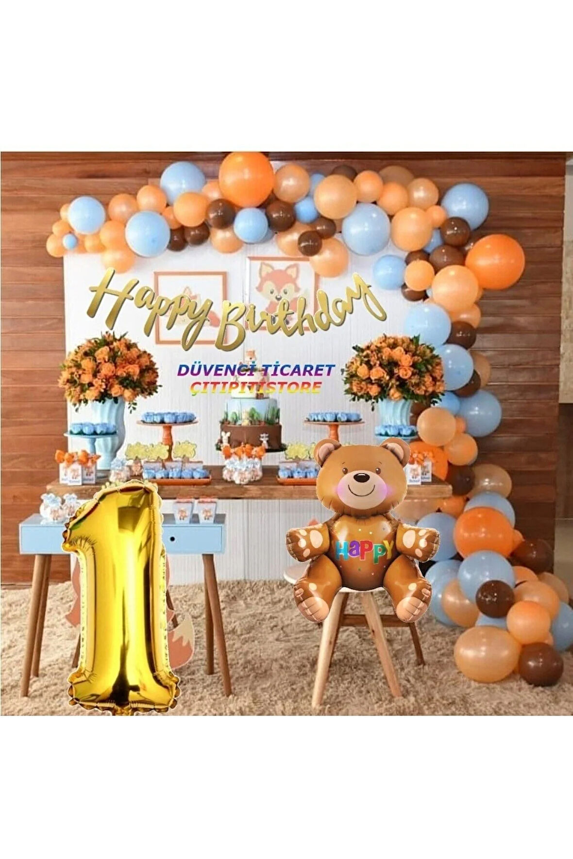 AYICIKLI 1 YAŞ DOĞUM GÜNÜ LÜKS SET