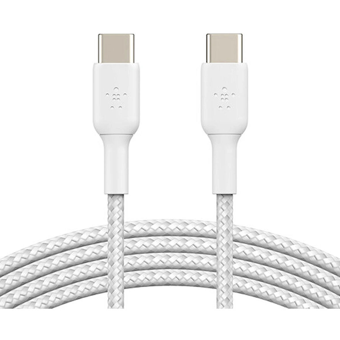 Belkin Boost Charge Örgülü 60W USB-C - USB-C Kablosu 1m, Beyaz
