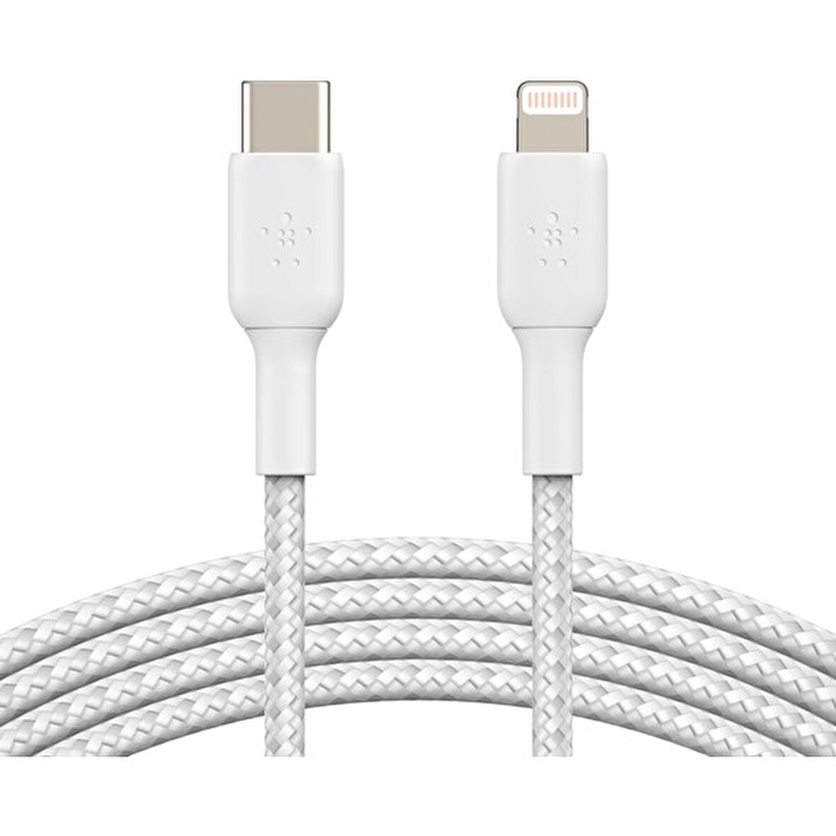 Belkin CAA004bt2MWH 2M BC Örgülü Lightning to USB-C Kablo - Beyaz