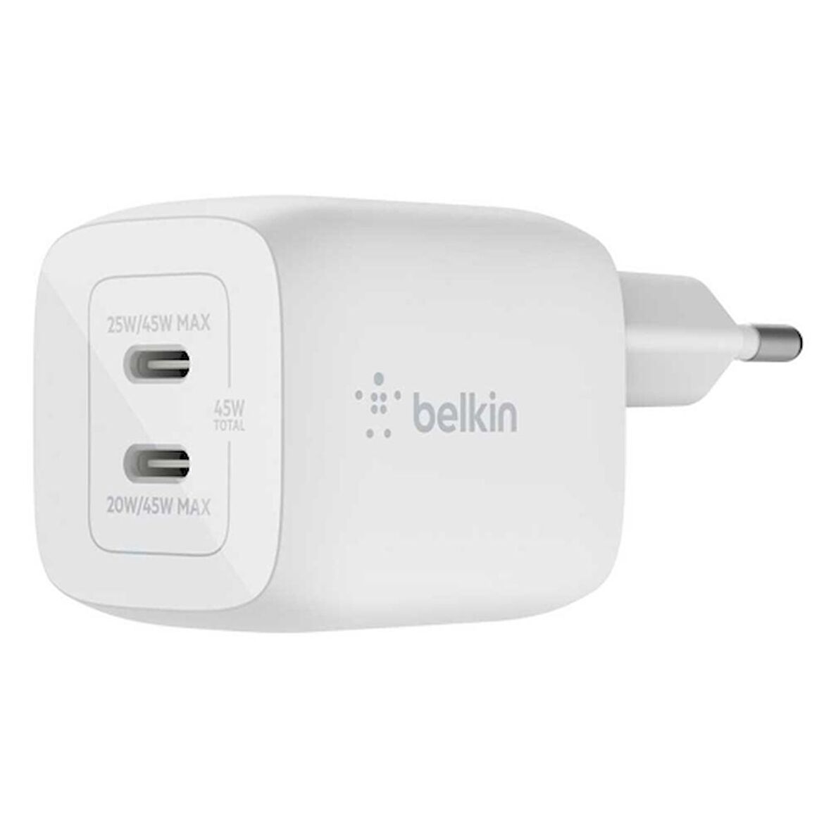 Belkin Çift USB-C 45W Şarj Cihazı Beyaz WCH011VFWH