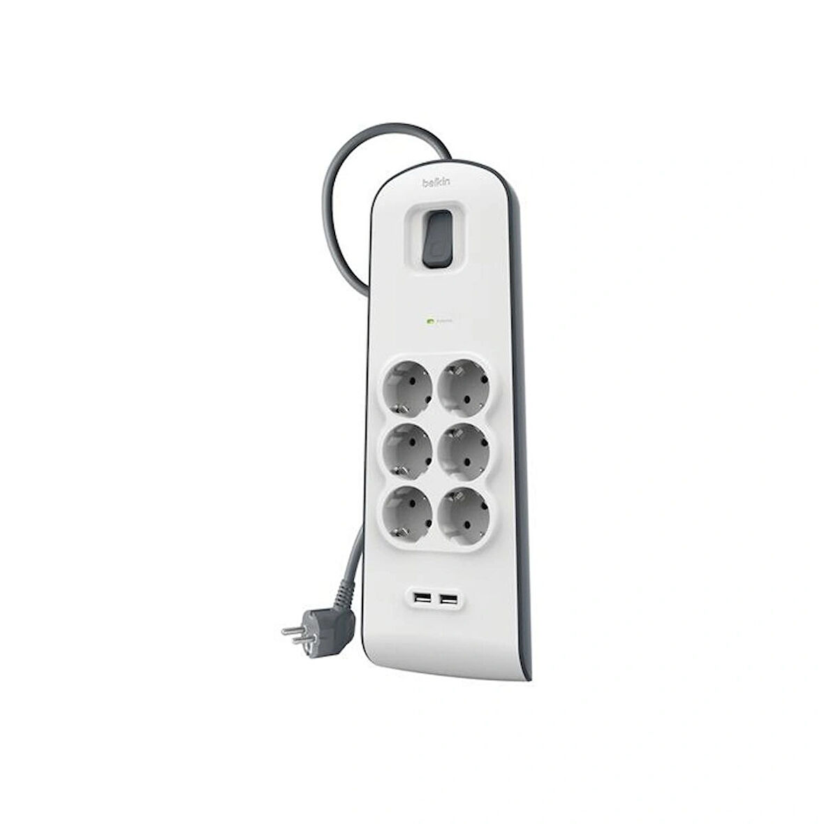 Belkin BSV604VF2M-V2 6'lı 2M Akım Koruma Priz+2x USB-A