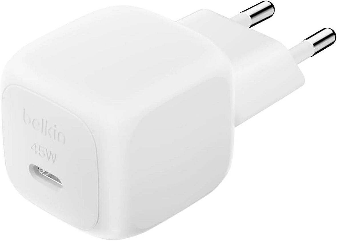 Belkin Kompakt 45 W USB-C Güç İletimli Hızlı Şarj Aleti, Beyaz