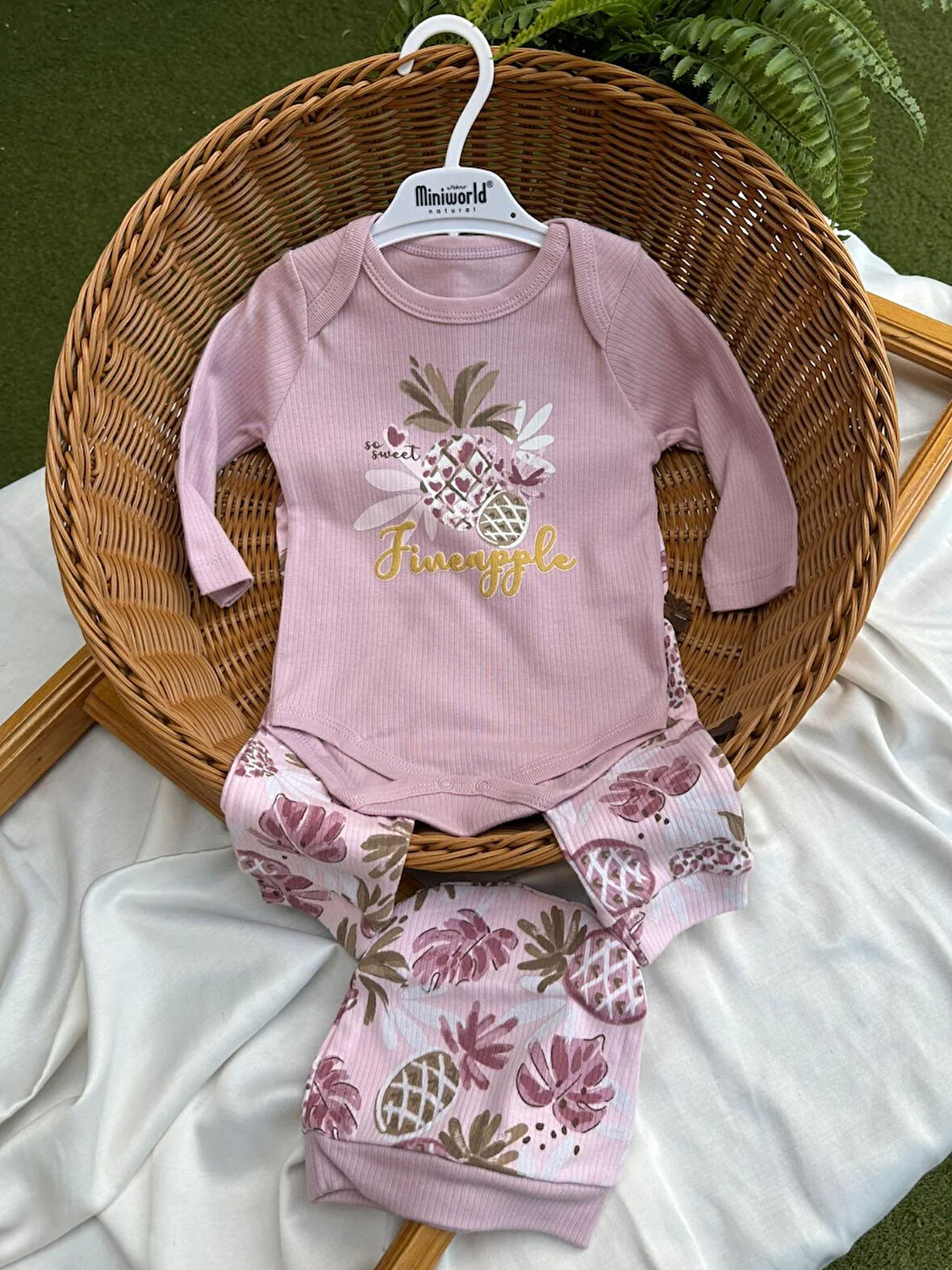 Ananas Desenli  Badi Takım 3'lü