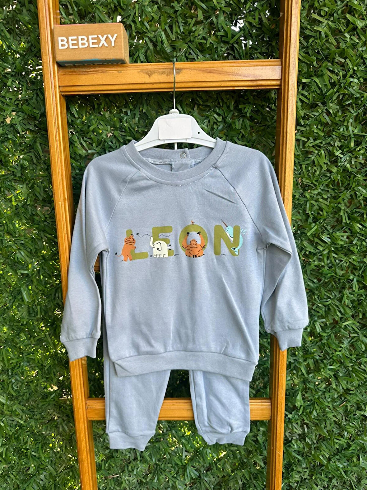 LEON Yazılı Gri Takım