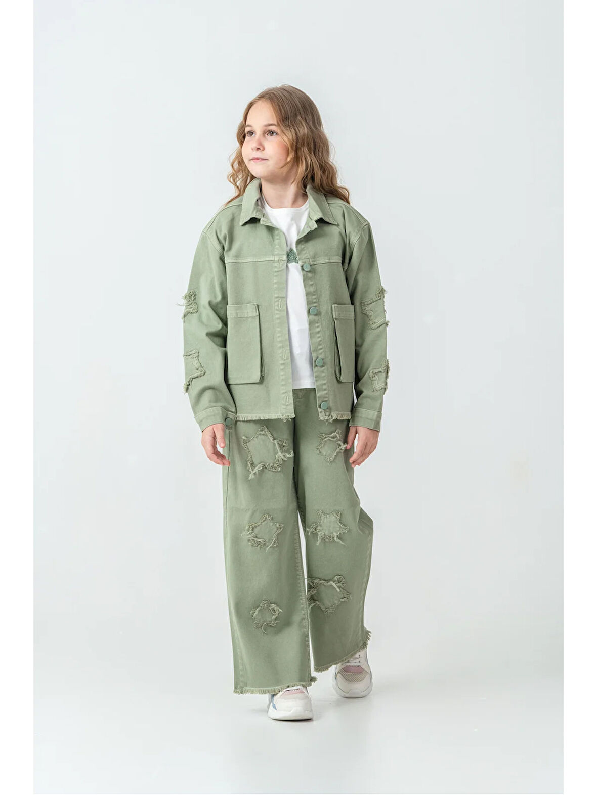 Garson Boy Yeşil Kot Takım Yıldızlı