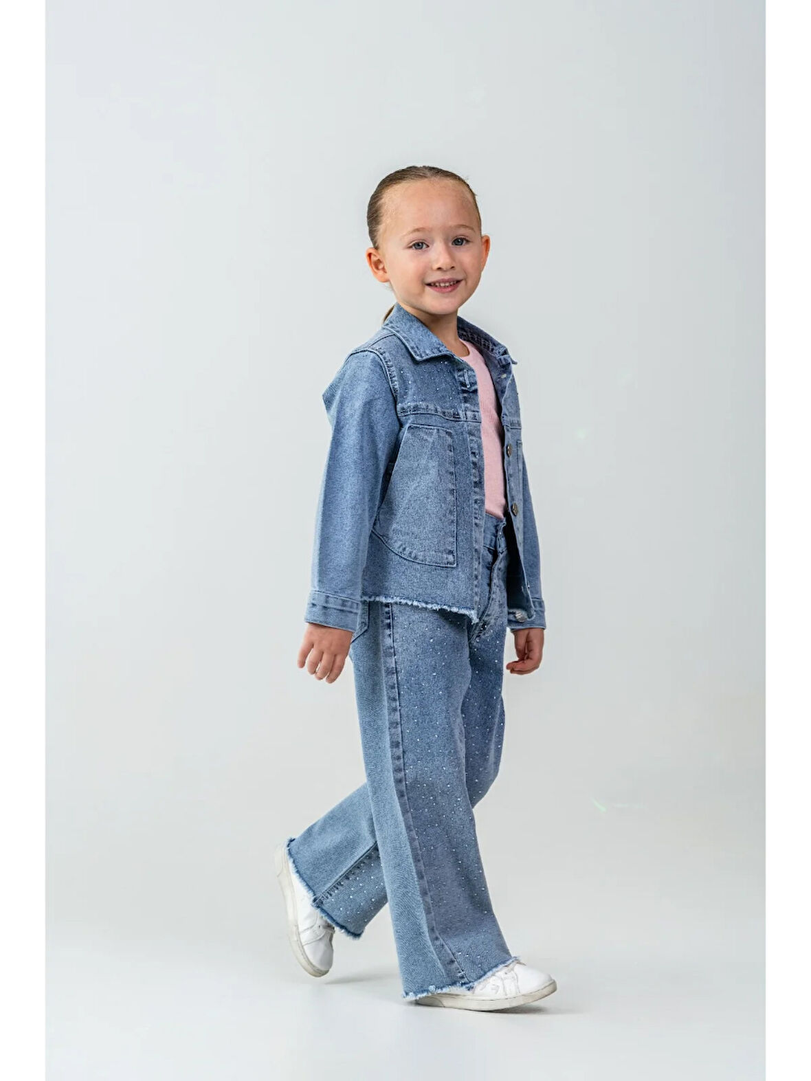 Mavi Kot Takım Taş Detaylı 