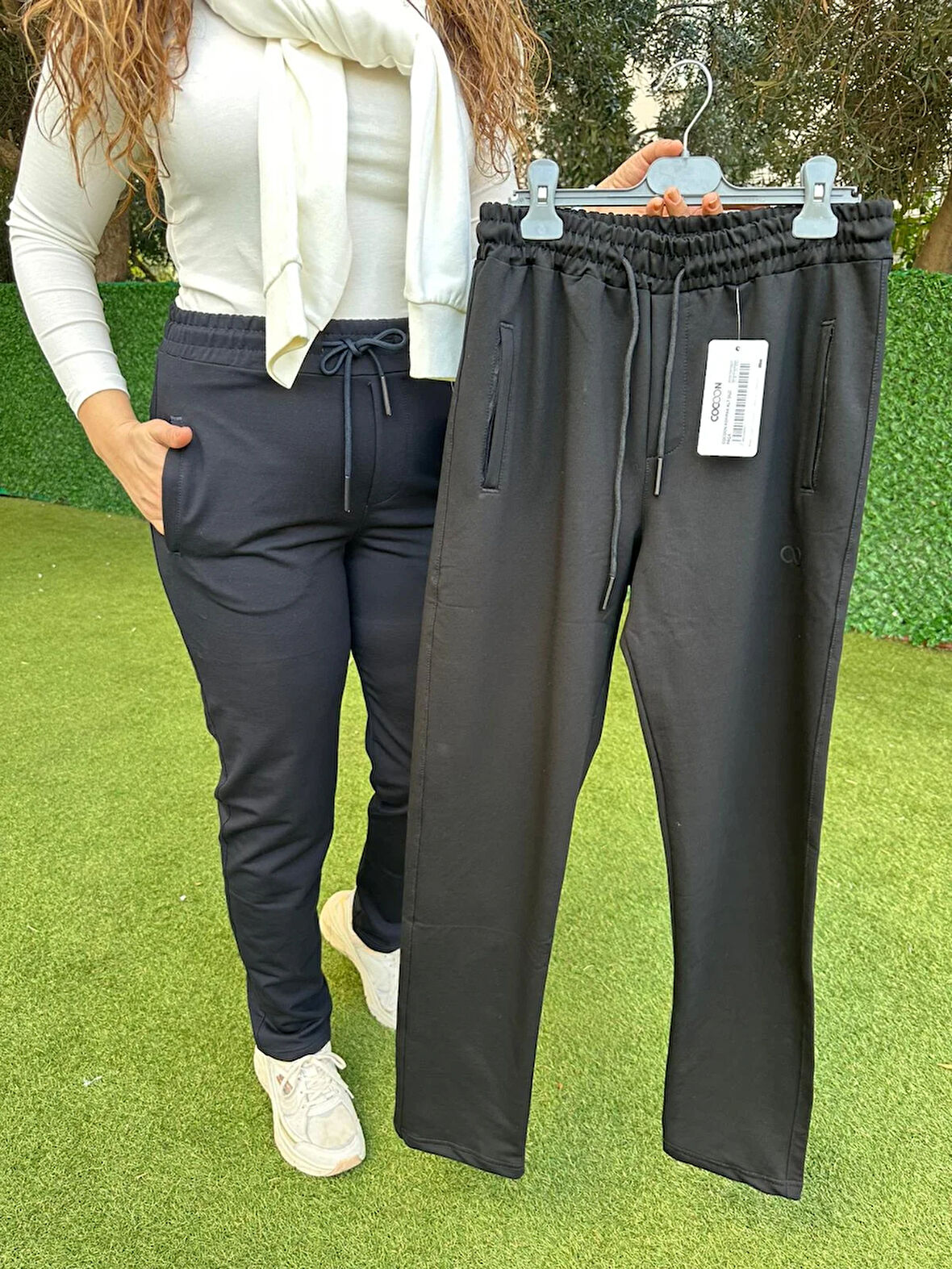 Düz Paça Siyah Eşofman Altı 