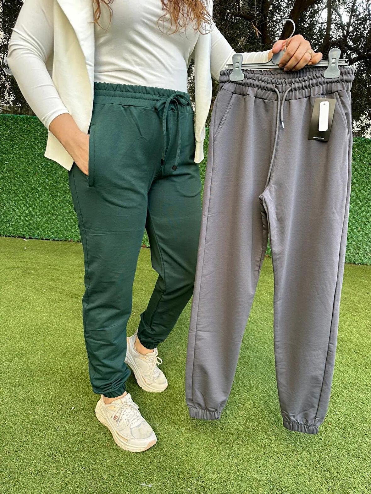 Lastikli  Paça Füme Eşofman Altı 2