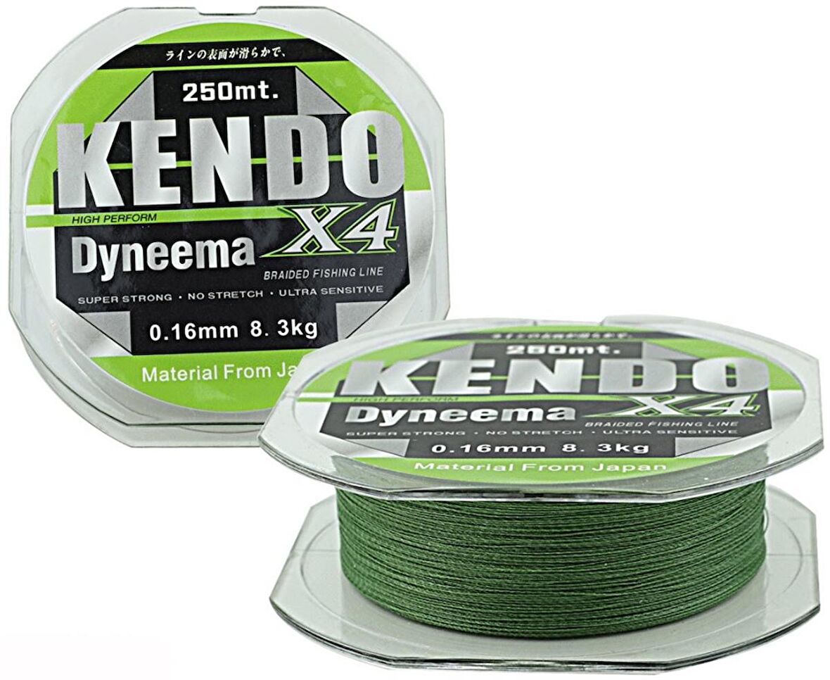 Kendo Dynema 4 Örgü 250m Yeşil İp Misina