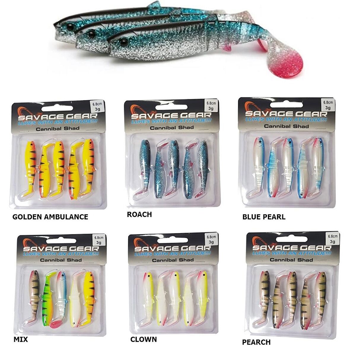 Savage gear Cannibal Shad 6,8cm 3gr 5 Adet Silikon Yem