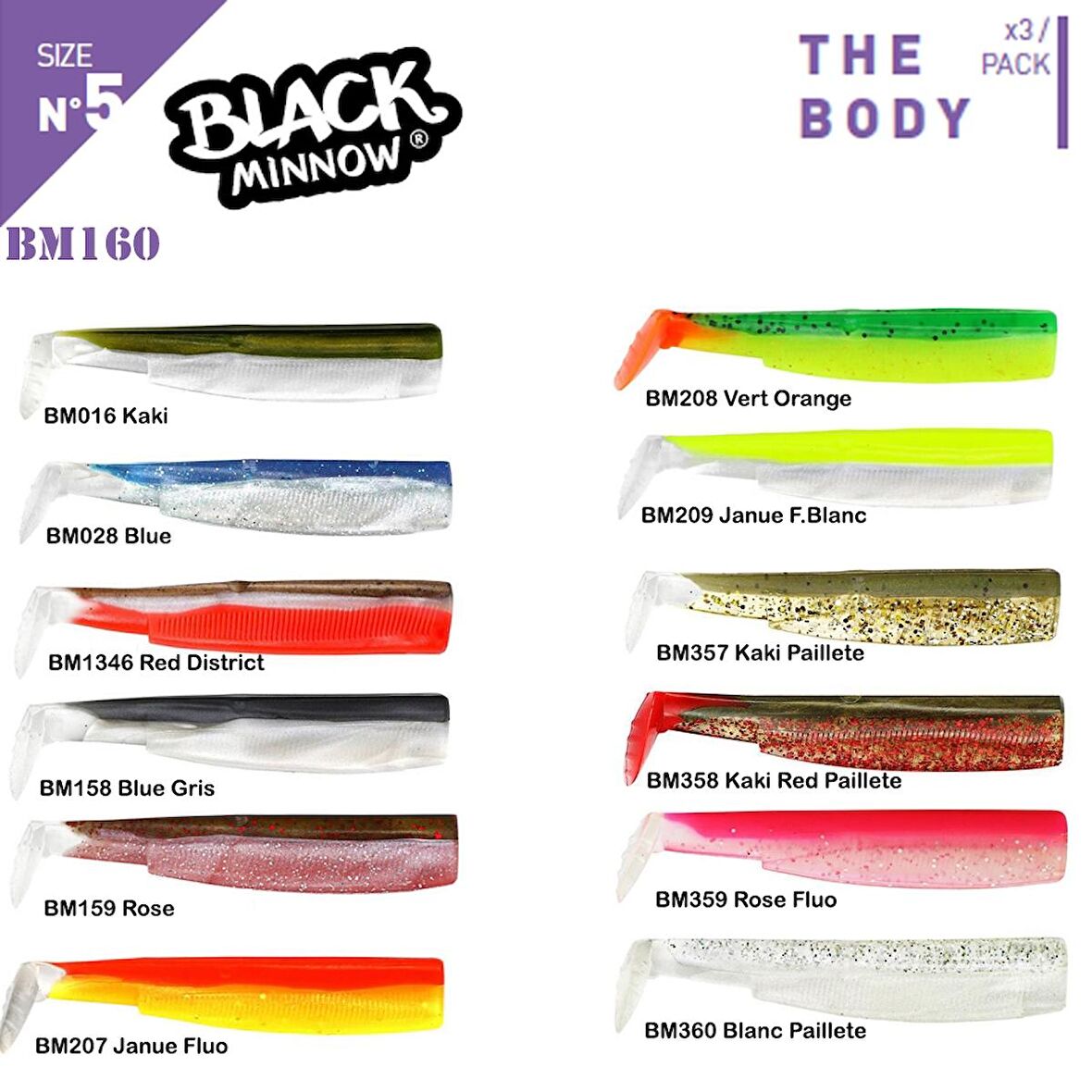 Fiiish Black Minnow BM160/5 3X Gövde Silikon Yem