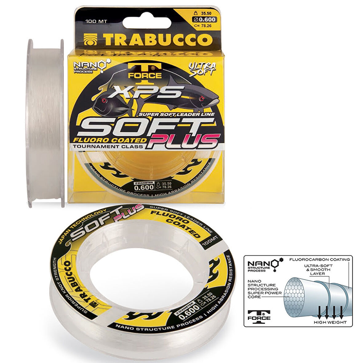 Trabucco TF XPS Soft Plus Fluoro Coated Misina 0,70mm