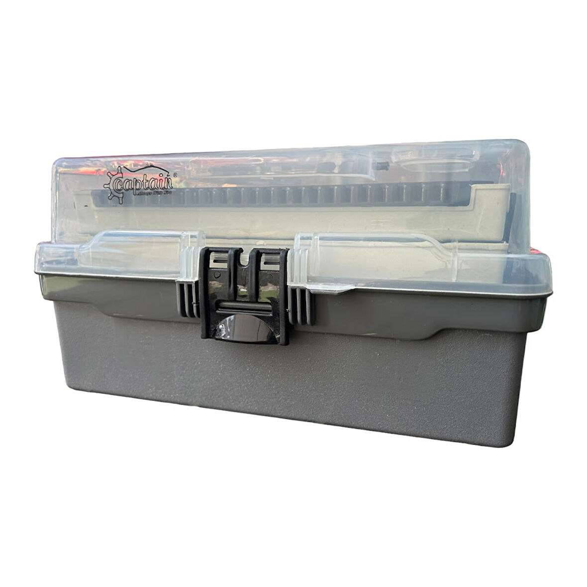 Captain 2 Raflı Gri Balıkçı Kutusu