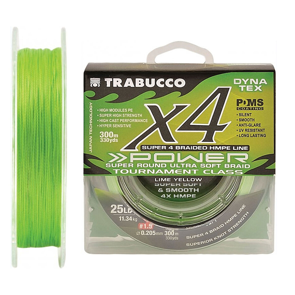 Trabucco Dyna Tex Pro 4B UV Lime Yellow 150m İp Misina Kalınlık (mm) : 0,16mm