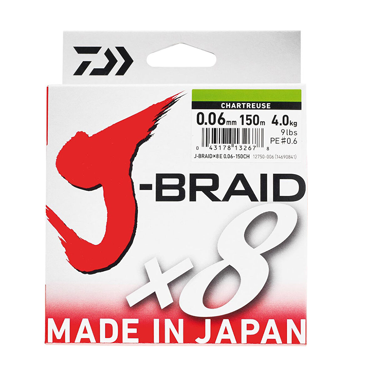 Daiwa J-Braid 8B Chartreuse 150m İp Misina Kalınlık (mm) : 0,06mm