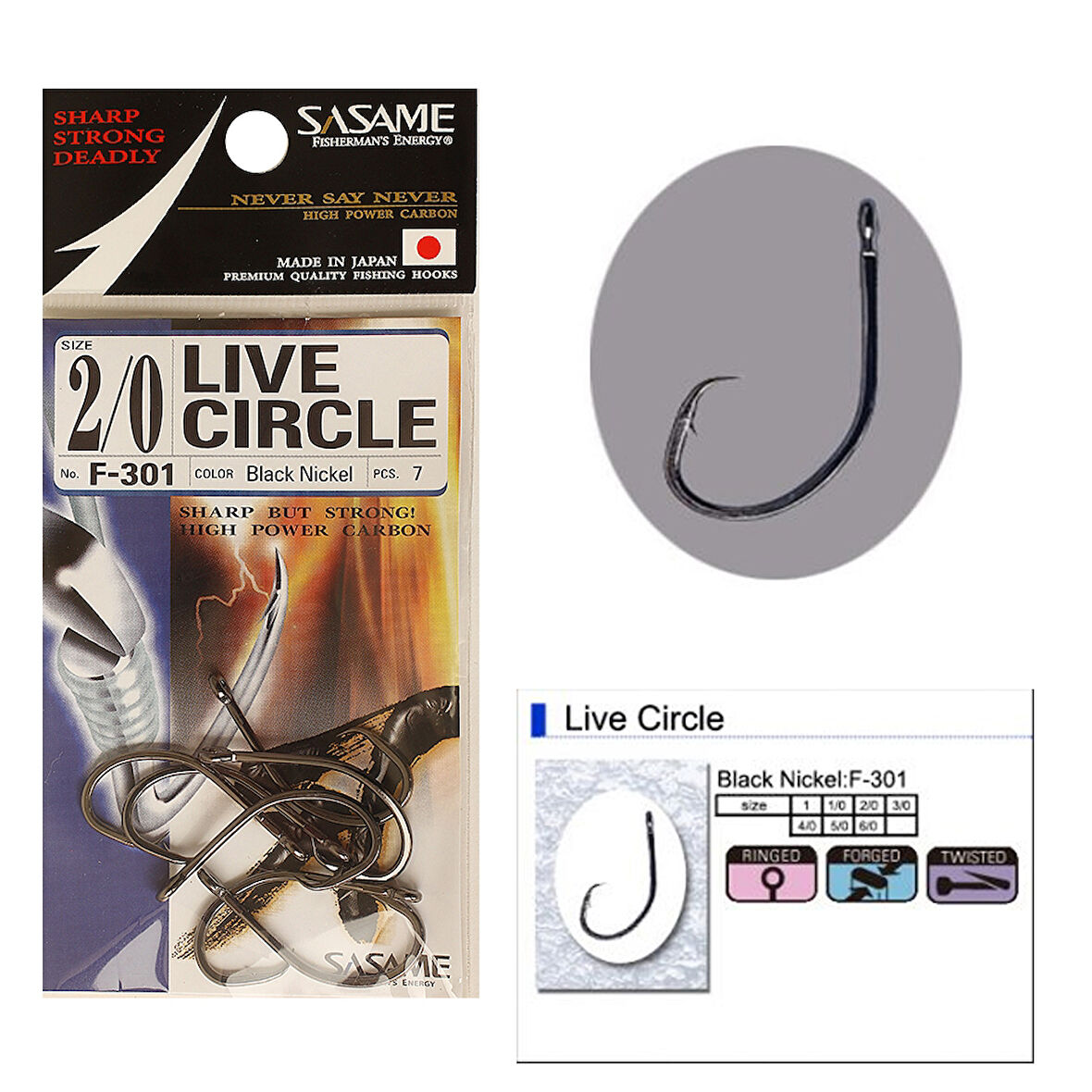 Sasame F-301 Live Circle Serisi Olta İğnesi İğne No : 1