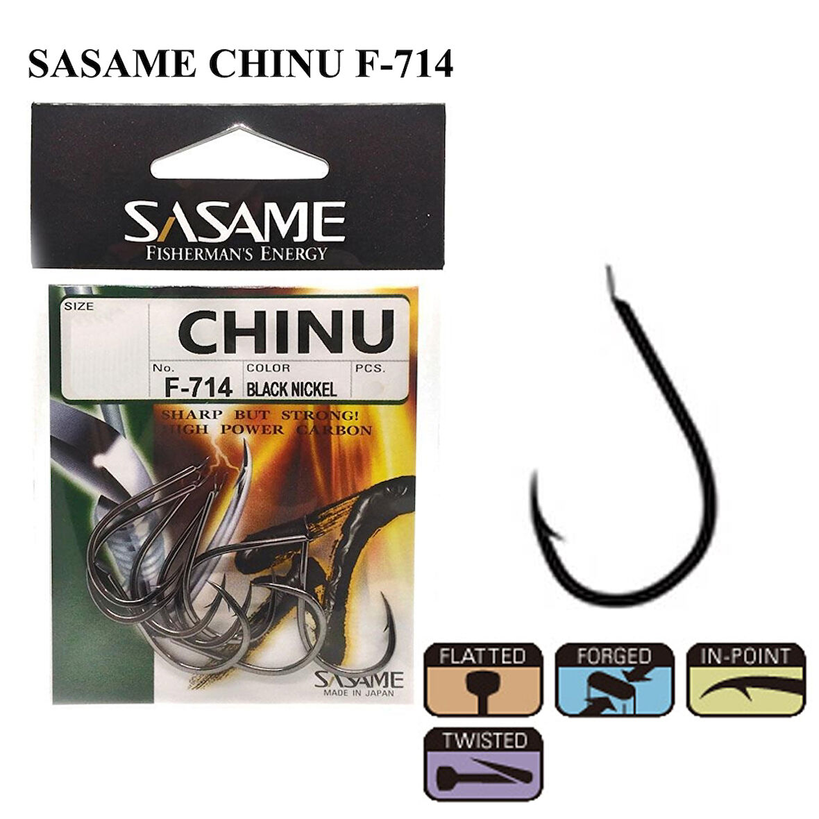 Sasame Chinu F-714 Black Nickel İğne İğne No : 3-0