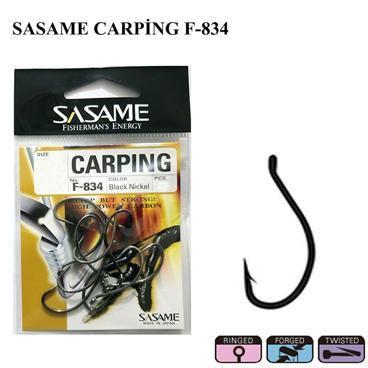 Sasame Carping F-834 Black Nickel İğne İğne No : 4