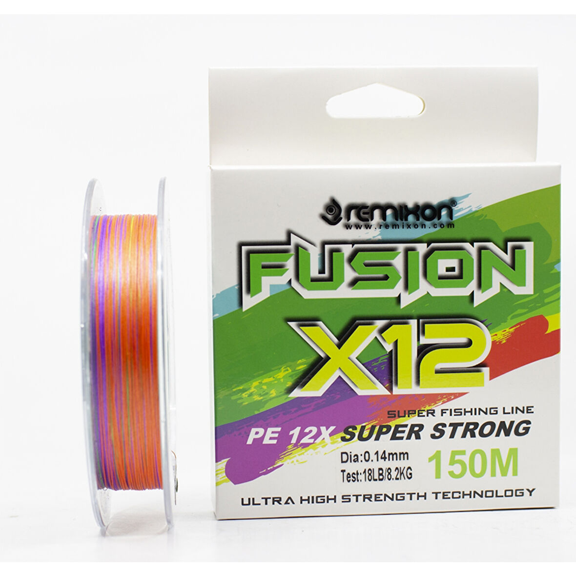 Remixon Fusion 12B Multicolor 150m İp Misina Kalınlık (mm) : 0,24mm