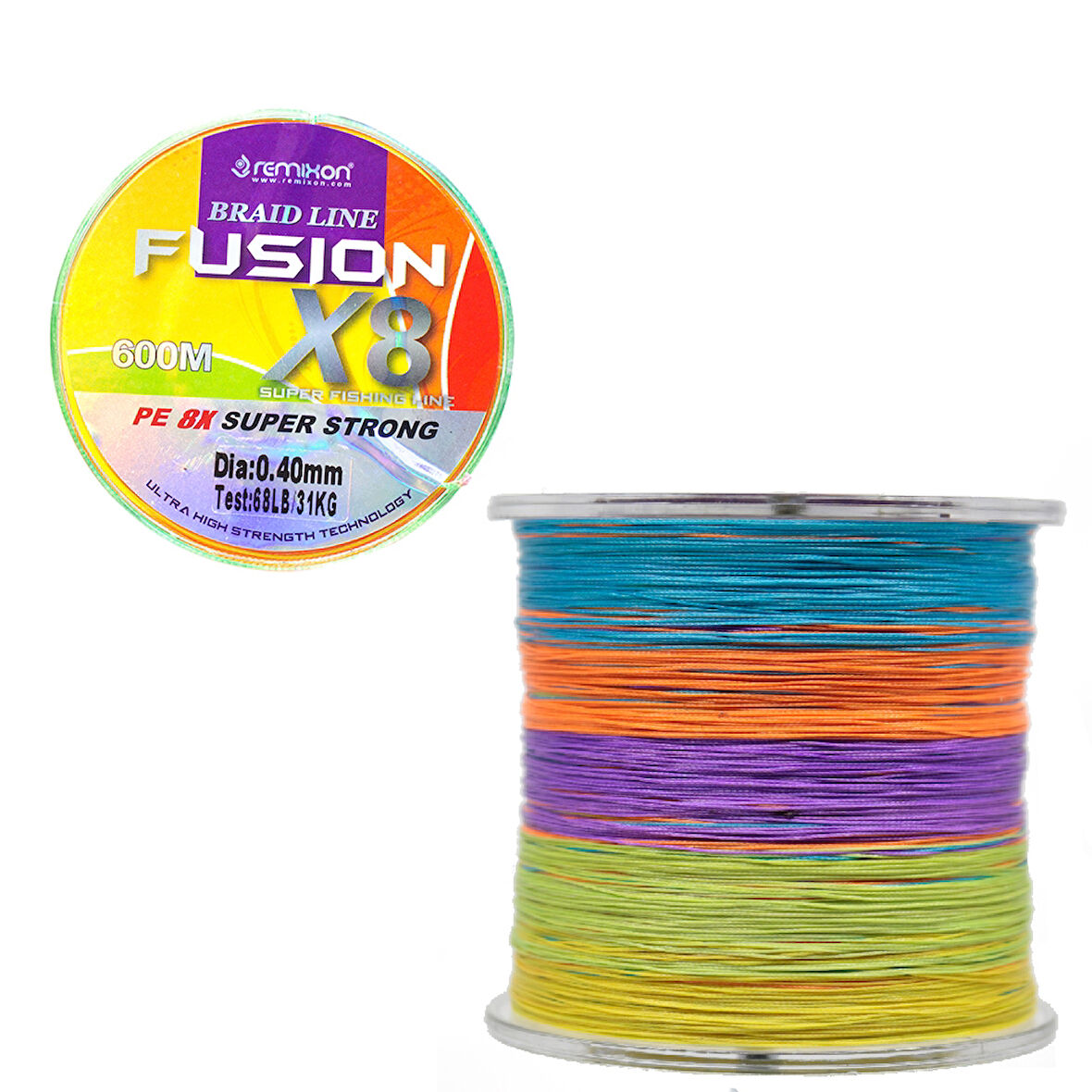 Remixon Fusion 8B Multicolor 600m İp Misina Kalınlık (mm) : 0,28mm