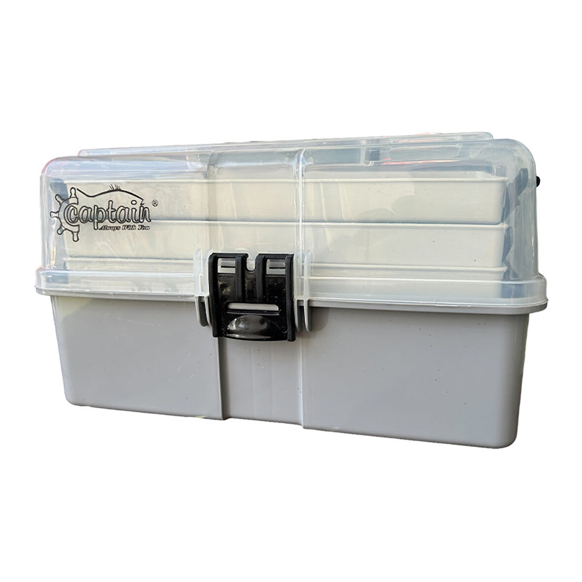 Captain 3 Raflı Gri Balıkçı Kutusu