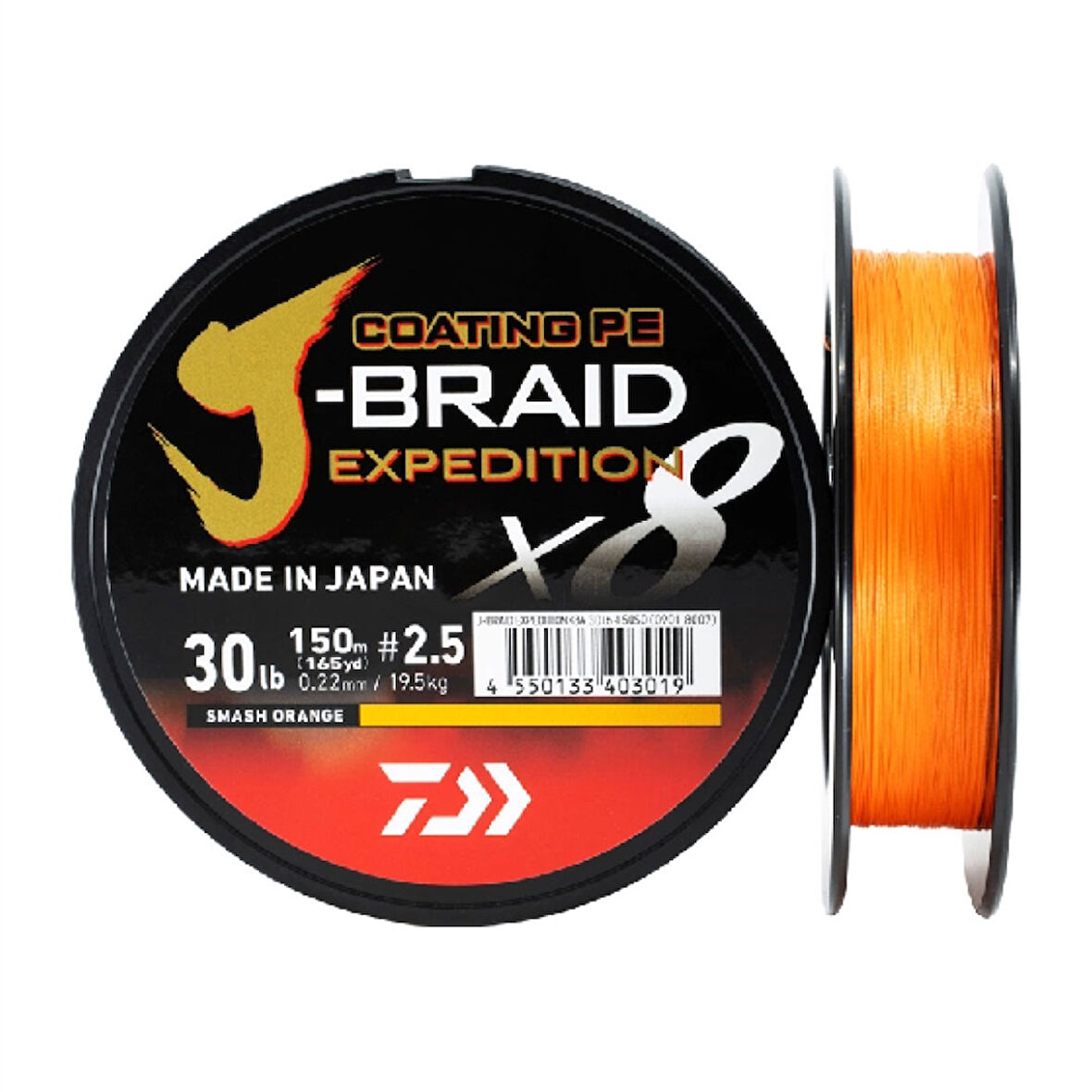 Daiwa J-Braid Expedition 8B Smash Orange 150m İp Misina Kalınlık (mm) : 0,16mm