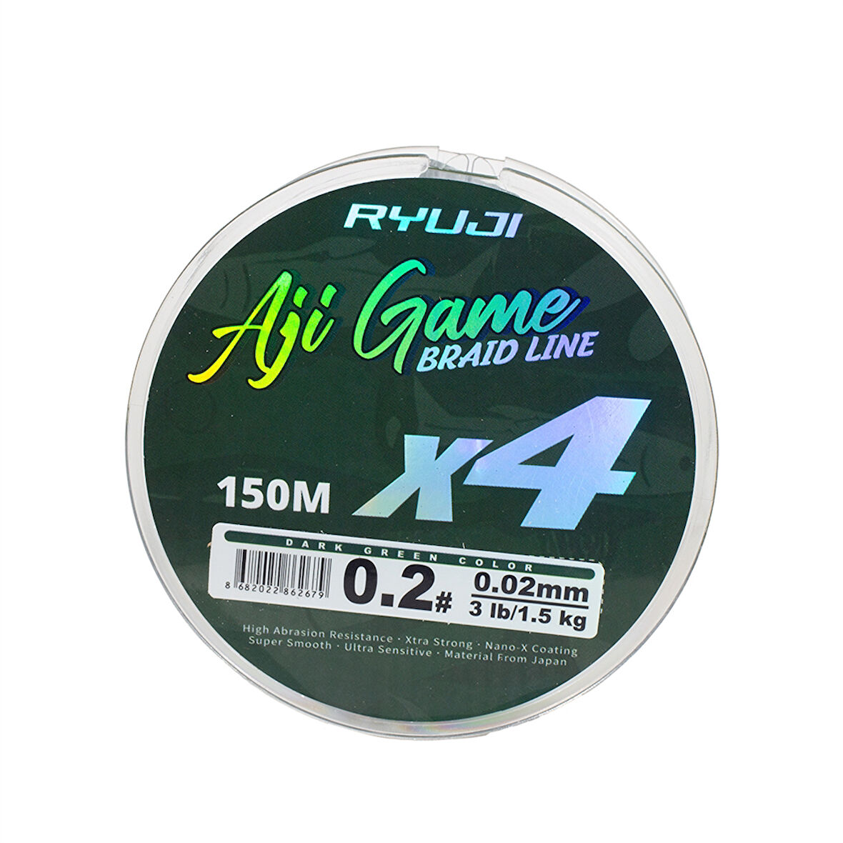 Ryuji Aji Game 4B Dark Green 150m İp Misina Kalınlık (mm) : 0,04mm