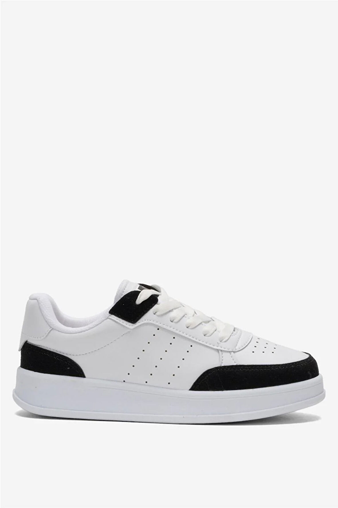 Unisex Düz Hafif Taban Günlük Sneaker Ayakkabı BEYAZ - SİYAH