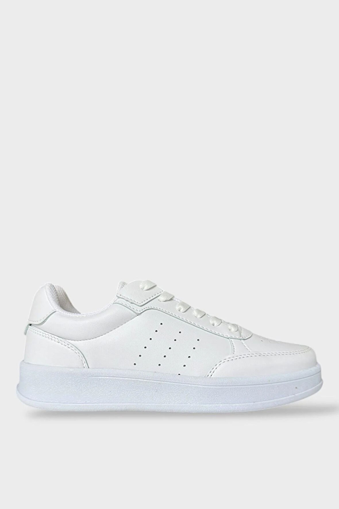 Unisex Düz Hafif Taban Günlük Sneaker Ayakkabı BEYAZ