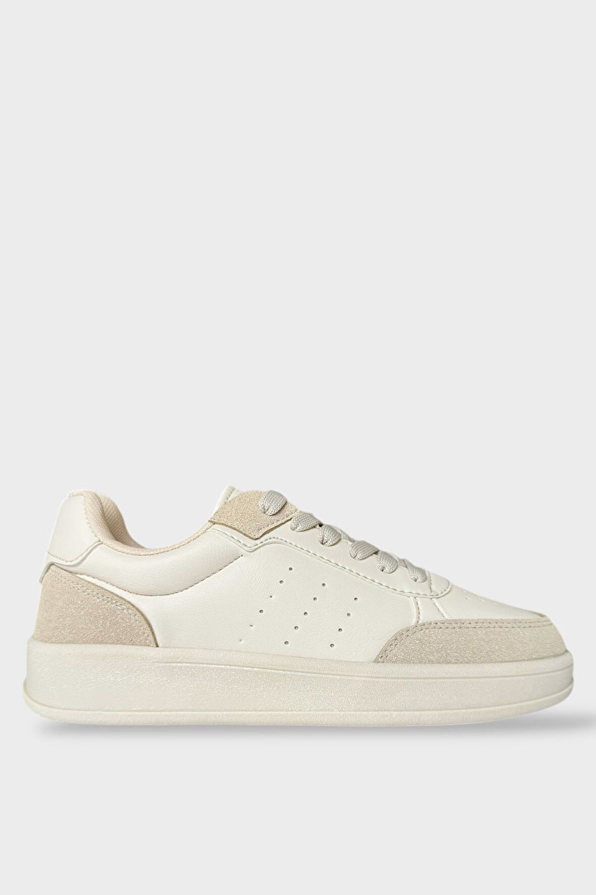 Unisex Düz Hafif Taban Günlük Sneaker Ayakkabı BEJ