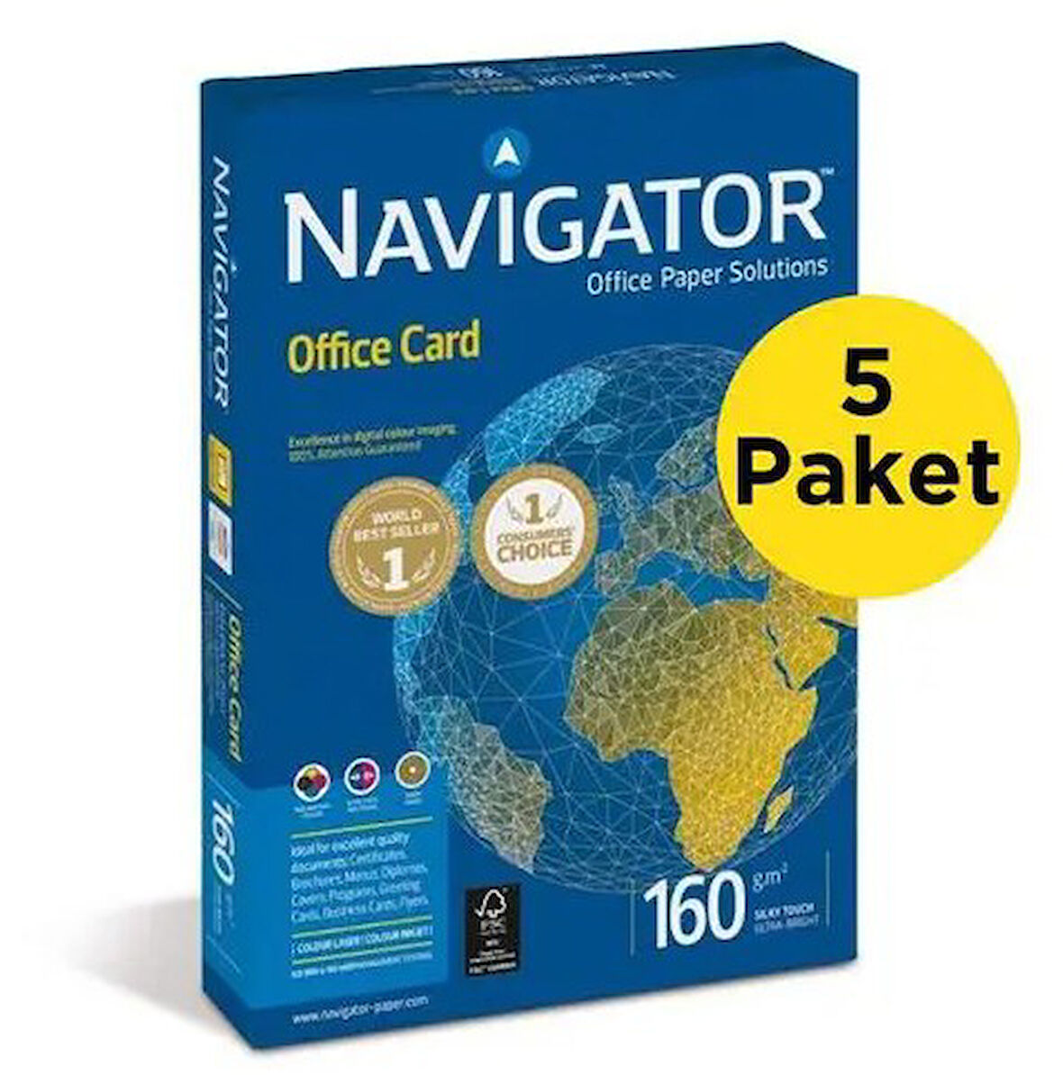 A4 Gramajlı Fotokopi Kağıdı 160 gr 250 x 5 Paket