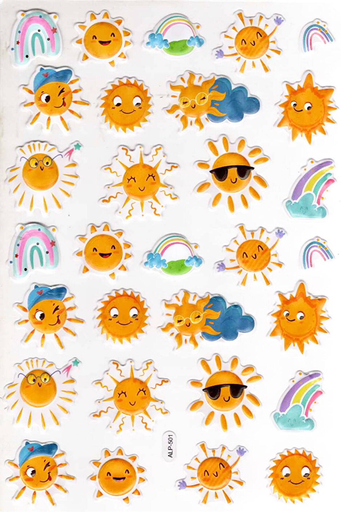 Sticker Kabartmalı A4 Boyutunda Stiker Defter, Planlayıcı Etiket-(lim501) - Güneş Gökkuşağı