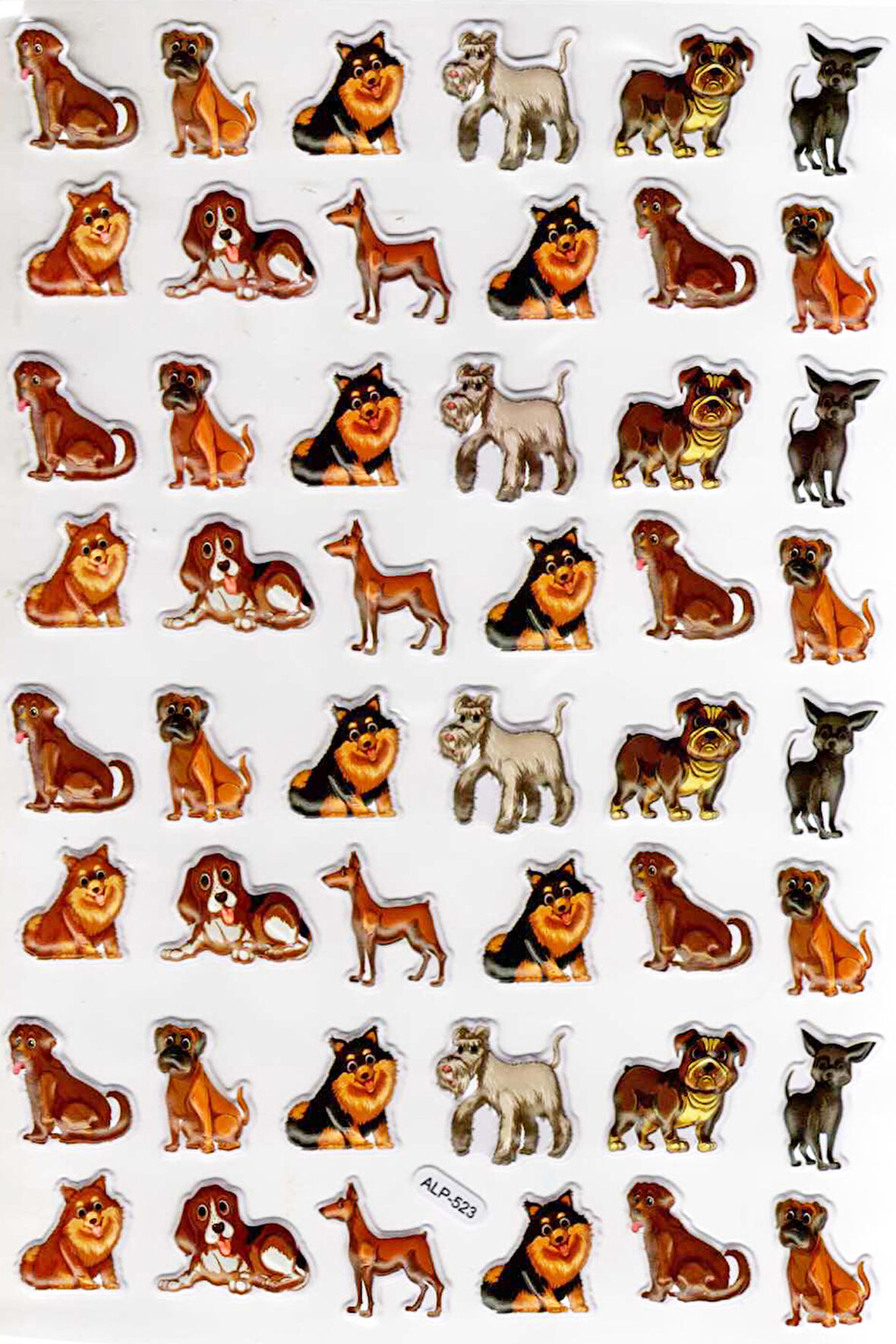 Sticker Kabartmalı A4 Boyutunda Stiker Defter, Planlayıcı Etiket-(lim523) - Sevimli Köpekler