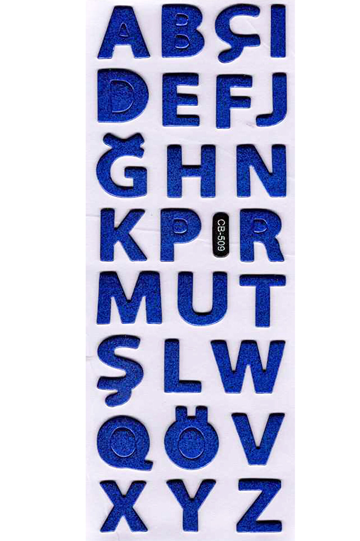 Sticker Kabartmalı Sticker Defter Planlayıcı Etiket (cb509) 16x7 cm- Mavi Harfler