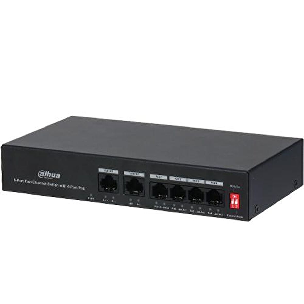 DAHUA (PFS3006-4ET-36) 6 PORT 10/100 (4 POE + 2FE UPLINK, TOPLAM 36W POE) SWITCH 