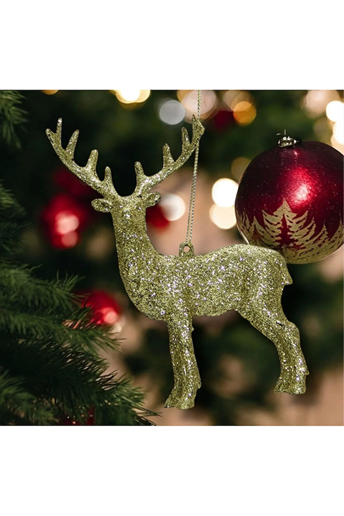 Yılbaşı Geyik Figürü Altın 11 cm