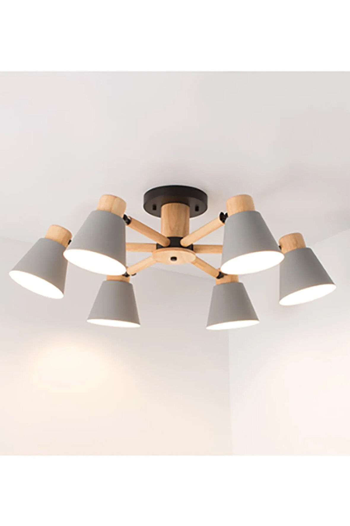 Pretty Ahşap Oynar Başlı Avize