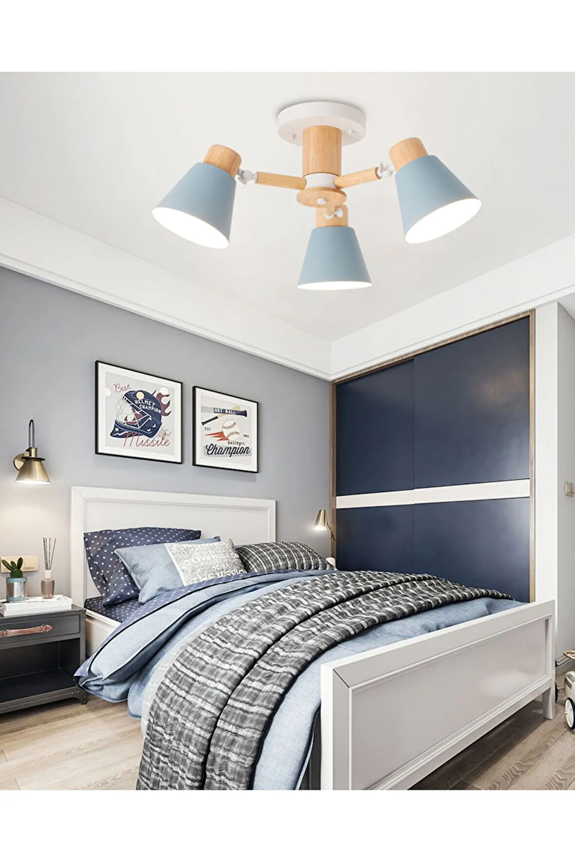 Pretty Ahşap Oynar Başlı Avize