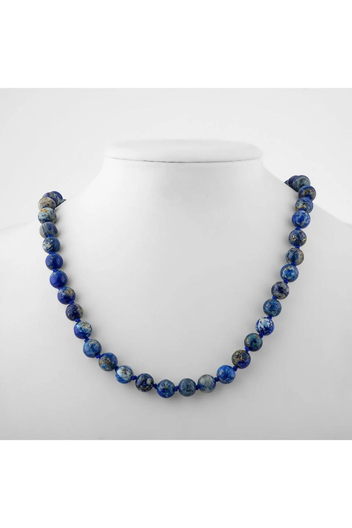 Lapis Lazuli 8 Mm Düğümlü Doğal Taş Kolye